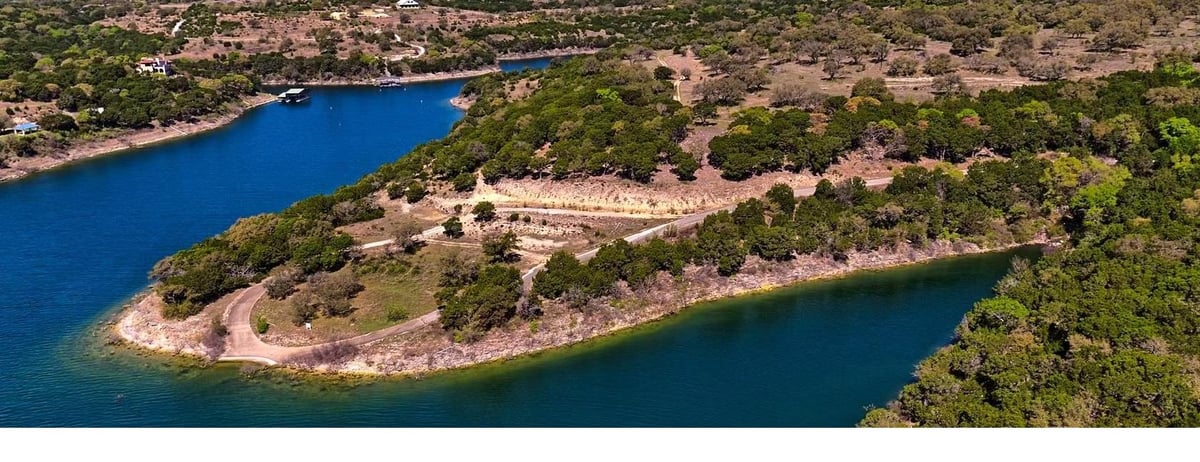 Aerial view with panoramic Hill Country views at 0 Lohman Ford Rd - ABS 207 SUR 740 COX B F ACR 315.3630 [1-D-1], Lago Vis...