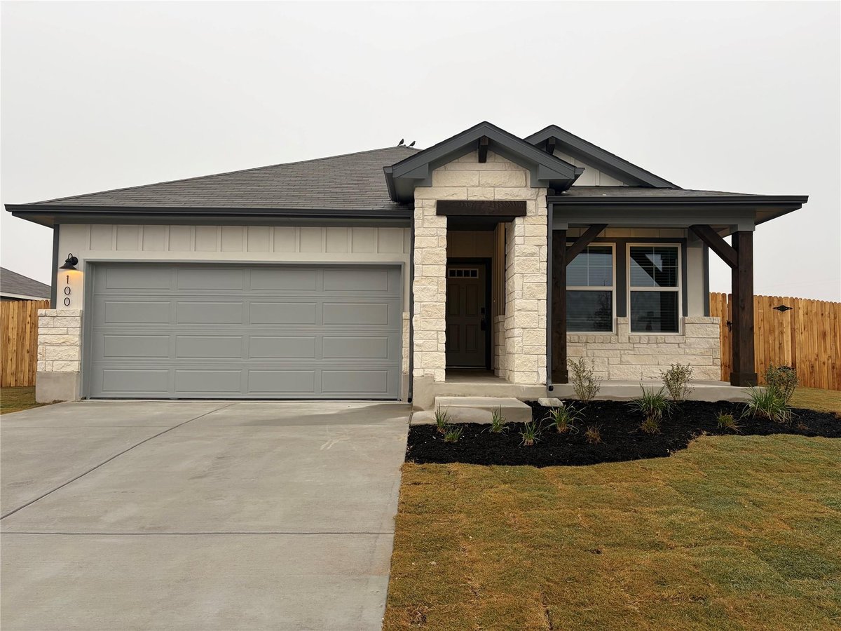 View 100 Honey Bee Rd in Eastern Wells 100 Honey Bee Rd - front exterior - Luxury home in Eastern Wells, Jarrell, TX