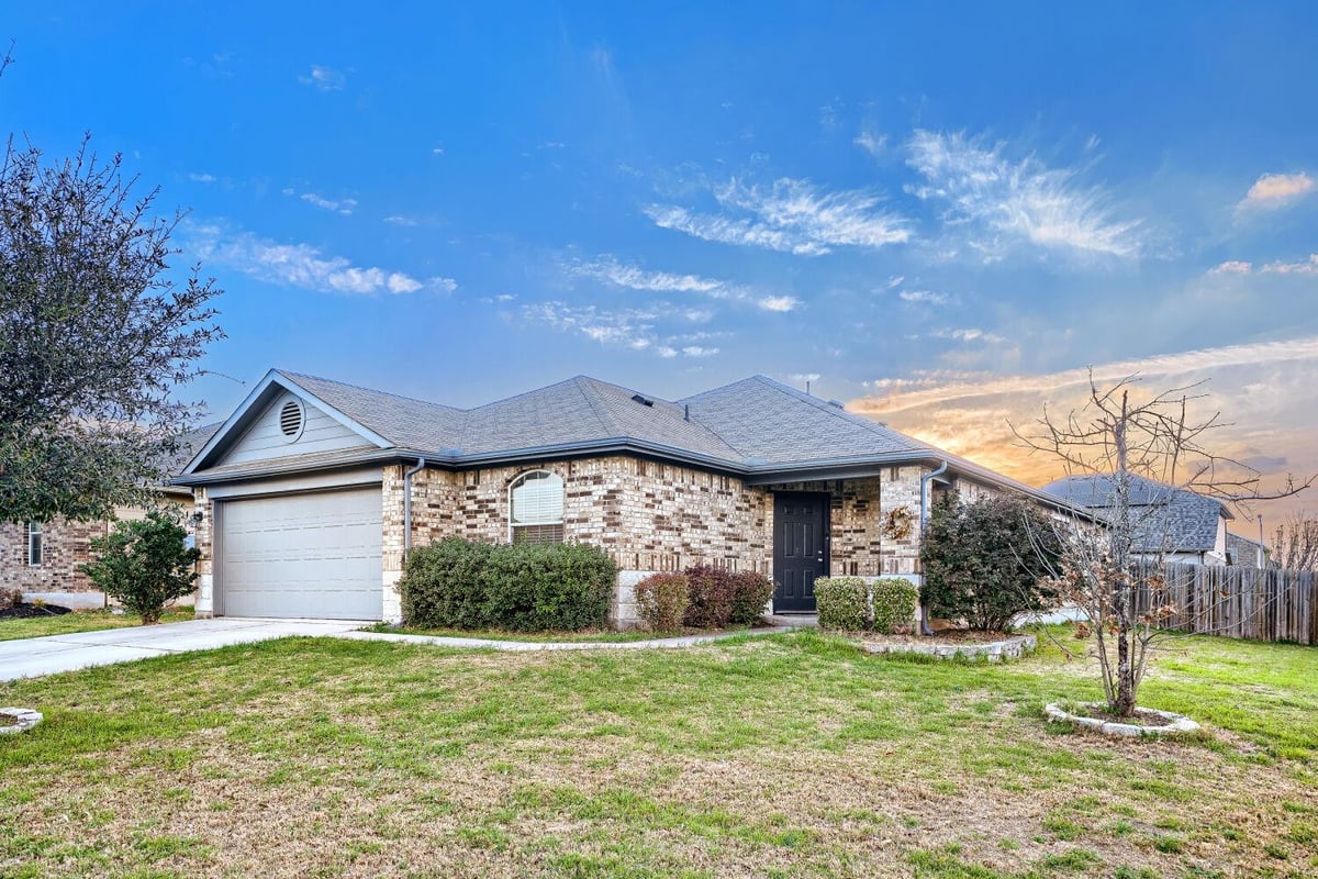 View 100 Liard River Rd in Riverwalk 100 Liard River Rd - front exterior - Luxury home in Riverwalk, Hutto, TX
