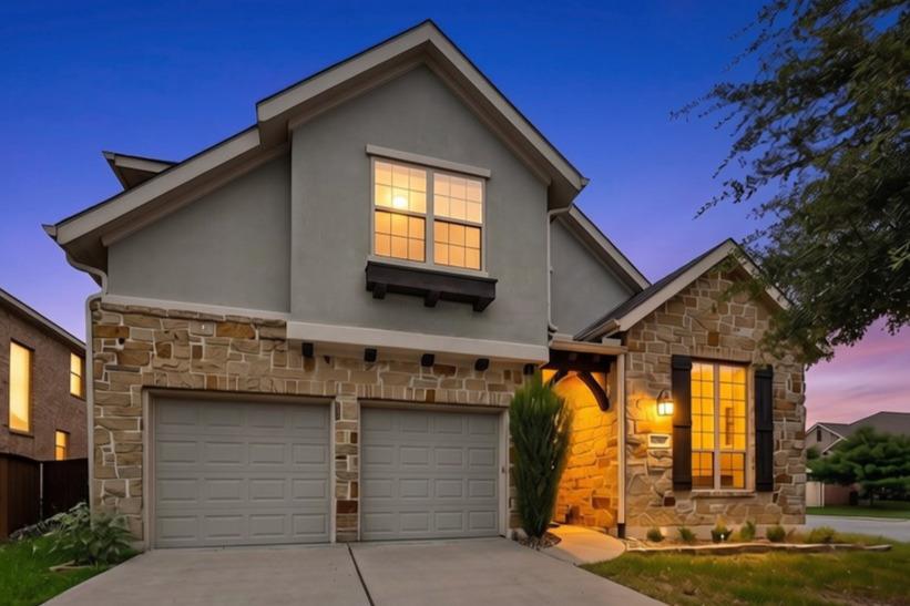100 Orvieto CV - front exterior - Luxury home in Santa Rita Ranch, Liberty Hill, TX