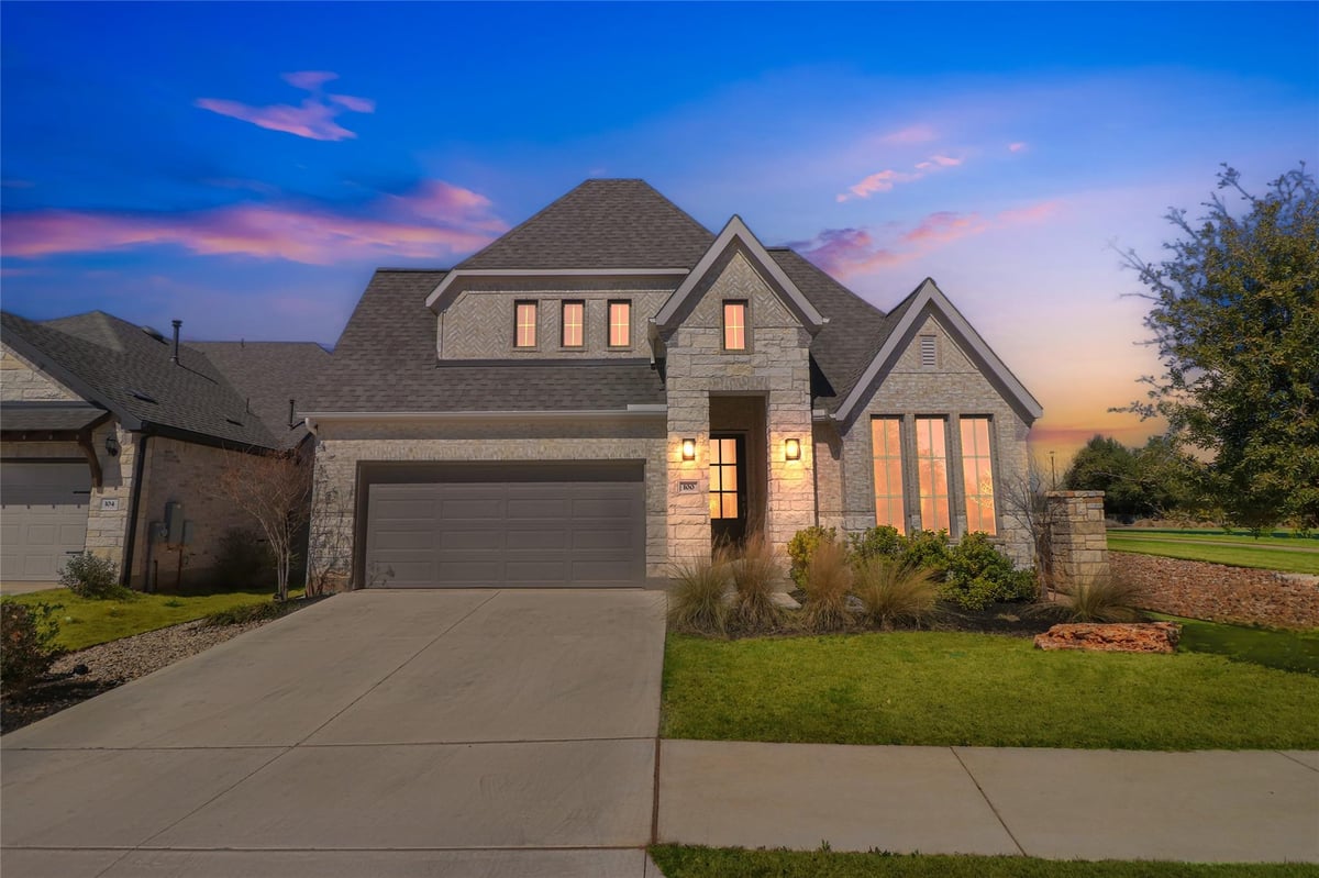 100 Peach Orchard Ln - front exterior - Luxury home in Wolf Ranch, Georgetown, TX
