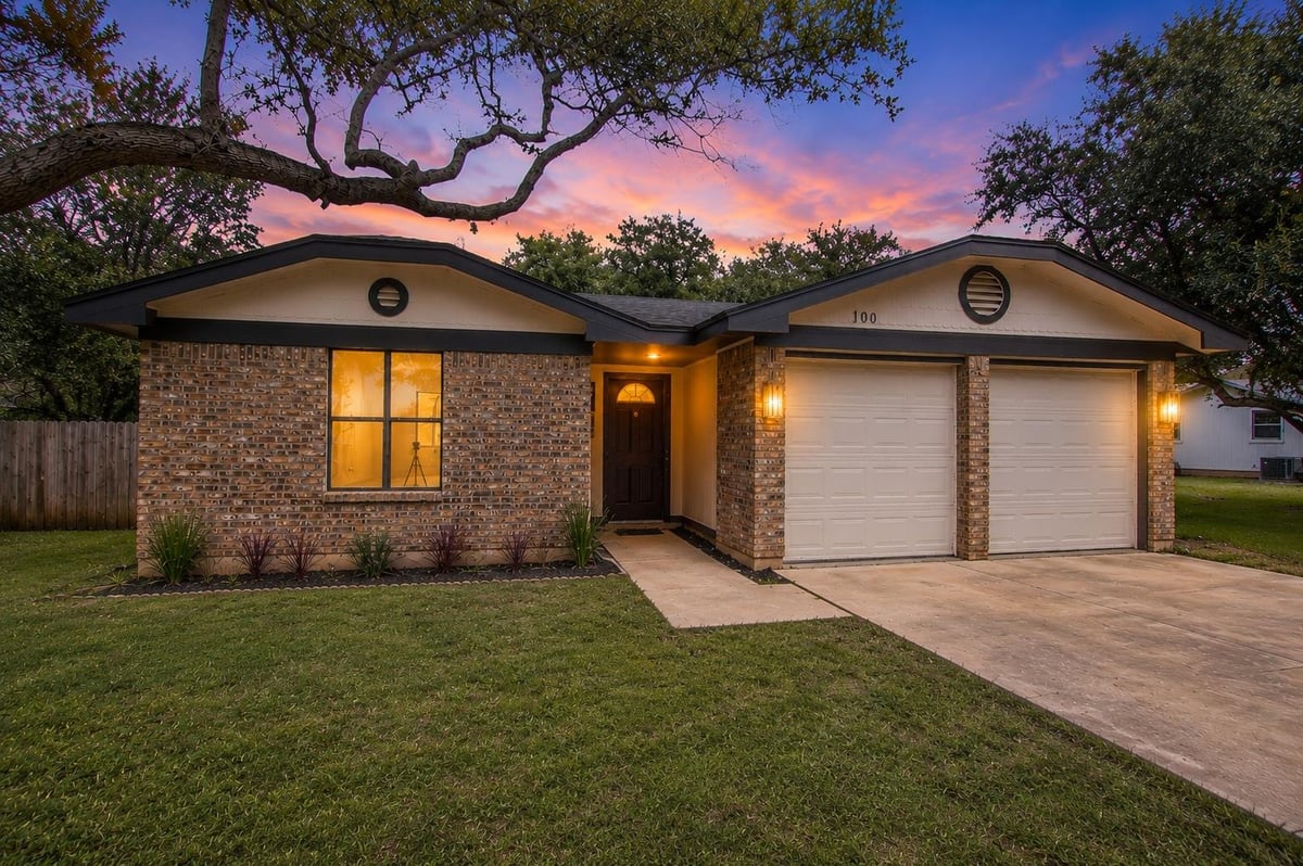 View 100 S Mount Rushmore DR in Park Place Sec 2 100 S Mount Rushmore DR - front exterior - Luxury home in Park Place Sec 2, Cedar Park, TX