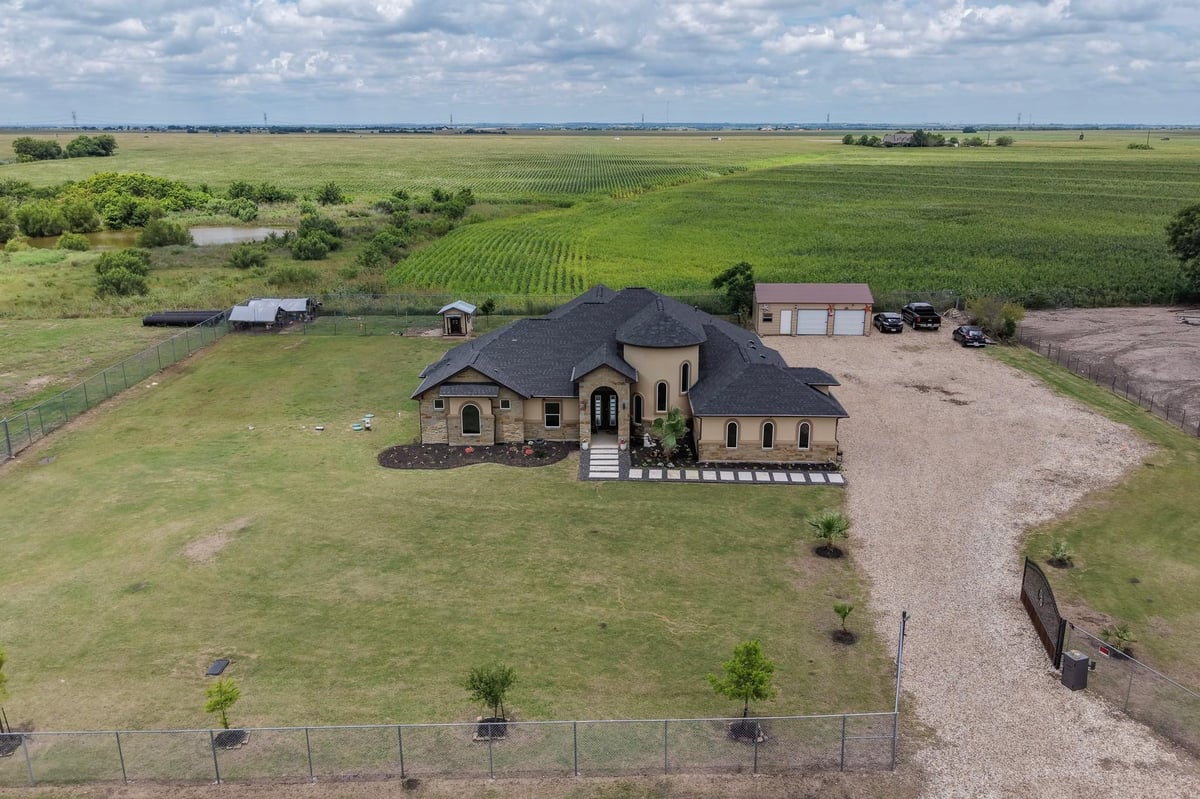 View 1001 County Road 394 in Sanchez Acres 1001 County Road 394 - front exterior - Luxury home in Sanchez Acres, Hutto, TX