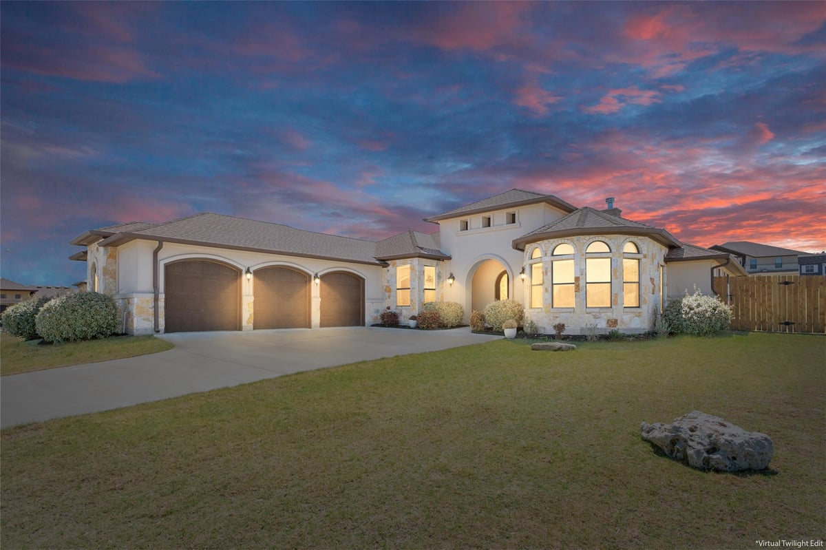 View 1007 Saddle Bluff Dr in Mill Creek Spgs P 1007 Saddle Bluff Dr - front exterior - Luxury home in Mill Creek Spgs P, Salado, TX