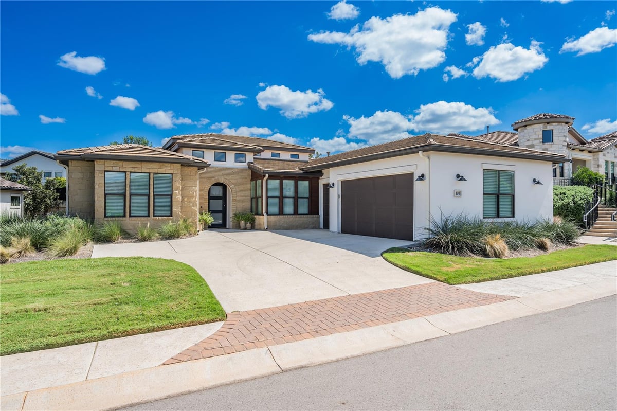 101 Belforte Blvd - front exterior - Luxury home in Tuscan Village Horseshoe Bay, Horseshoe Bay, TX