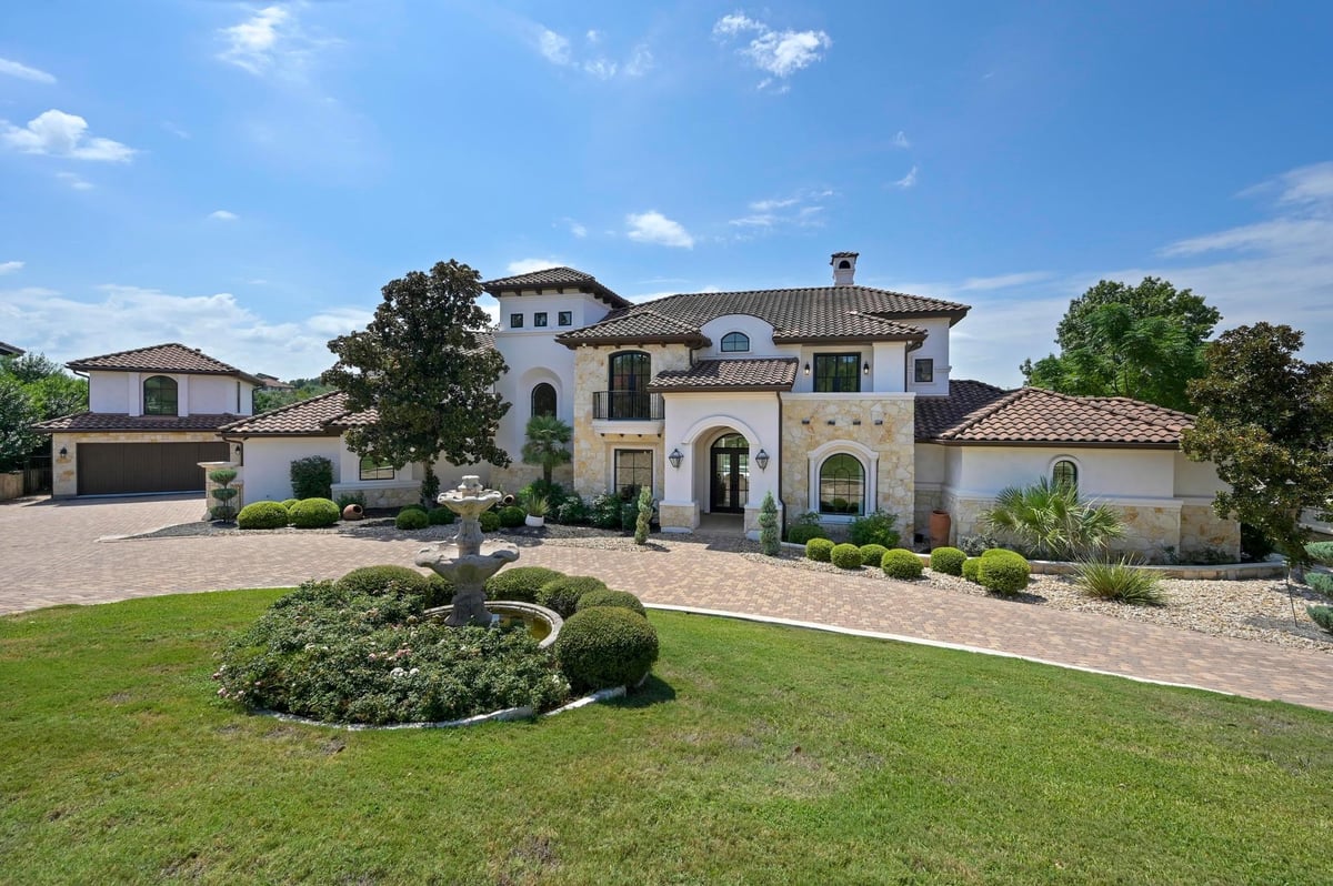 View 101 Bella Cima Dr in Costa Bella Sec 02 101 Bella Cima Dr - front exterior - Luxury home in Costa Bella Sec 02, Austin, TX