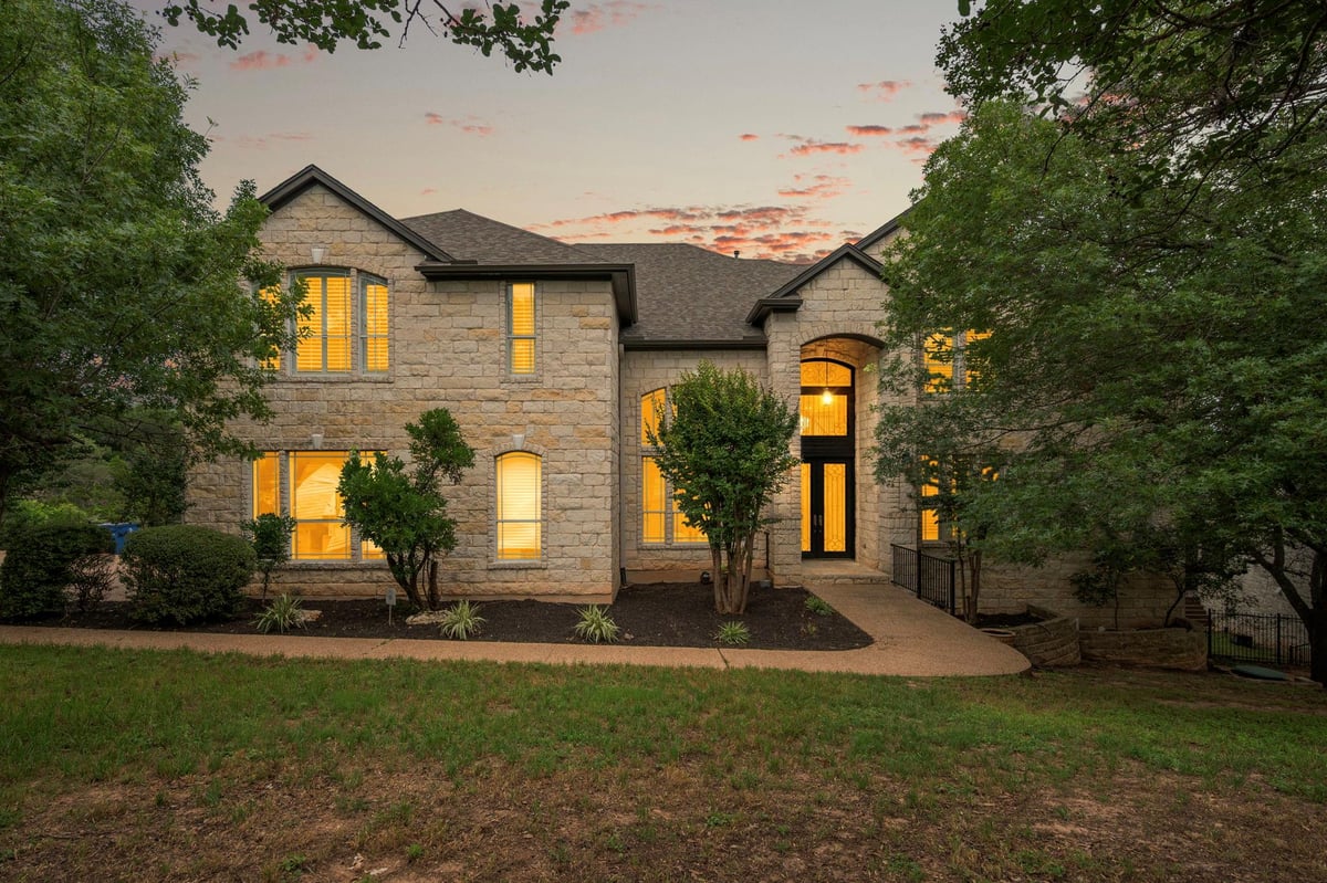View 10105 Pickfair DR in Spicewood At Bullcreek Sec 3 P 10105 Pickfair DR - front exterior - Luxury home in Spicewood At Bullcreek Sec 3 P, Austin, TX