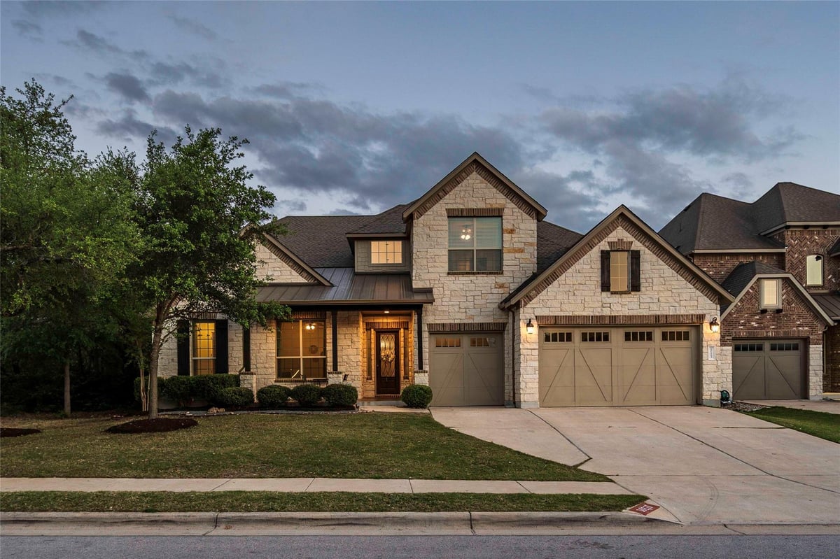 View 10113 Lavon BND in Heritage Oaks At Pearson Ranch 10113 Lavon BND - front exterior - Luxury home in Heritage Oaks At Pearson Ranch, Austin, TX