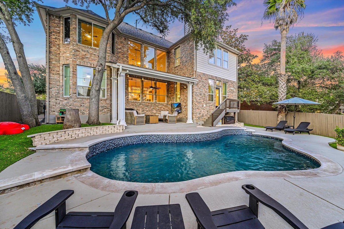 View 10129 Planters Woods Dr in River Place Sec 06 10129 Planters Woods Dr - front exterior - Luxury home in River Place Sec 06, Austin, TX
