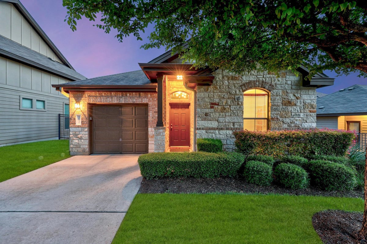 View 10137 Milla Cir in Southpark Meadows 10137 Milla Cir - front exterior - Luxury home in Southpark Meadows, Austin, TX