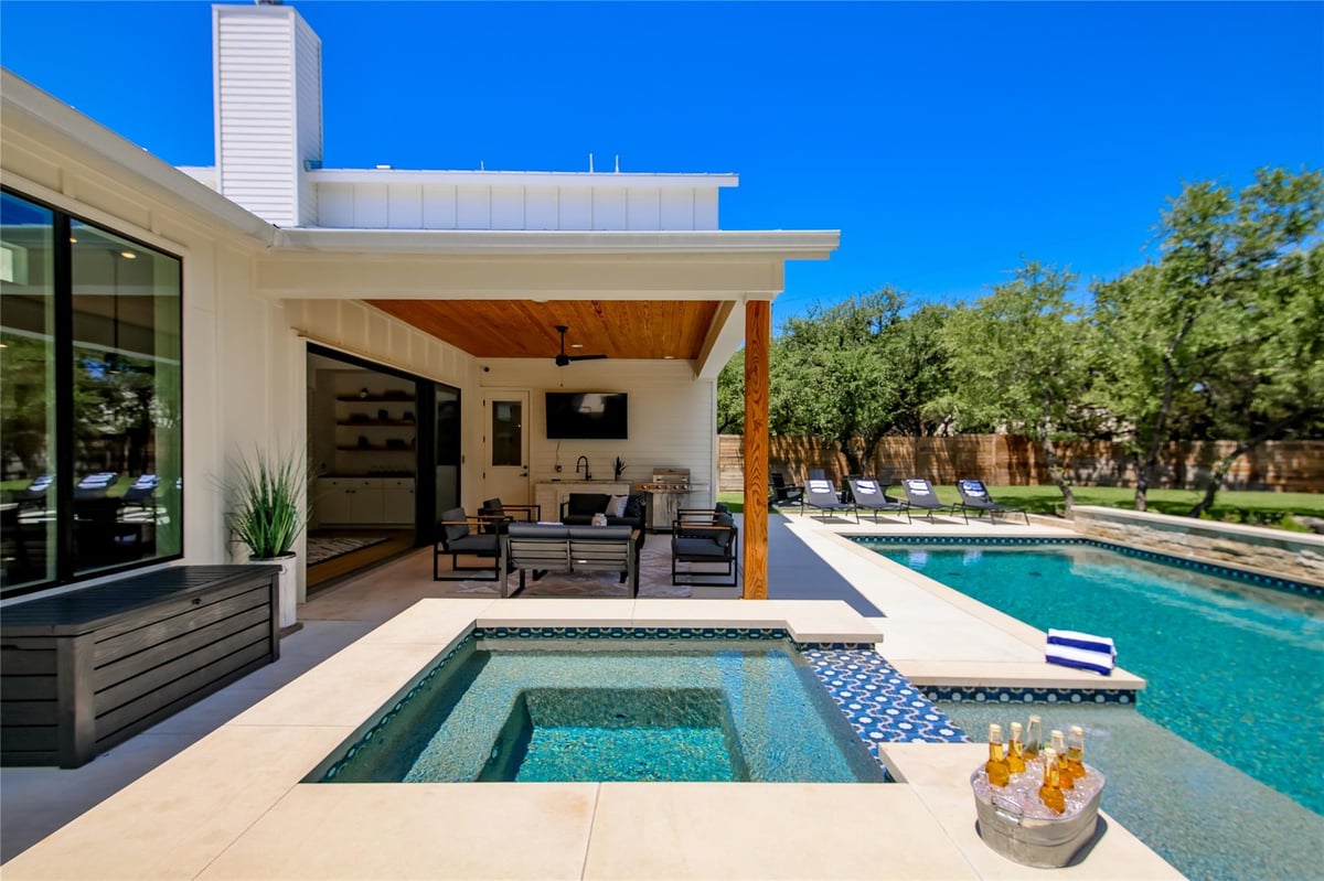 View 10206 Aqua Azul Ct in Aqua Monte, Sec 02 10206 Aqua Azul Ct - front exterior - Luxury home in Aqua Monte, Sec 02, Austin, TX