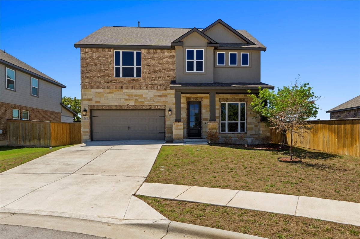 View 103 Periwinkle LN in Colony Mud 1B 103 Periwinkle LN - front exterior - Luxury home in Colony Mud 1B, Bastrop, TX
