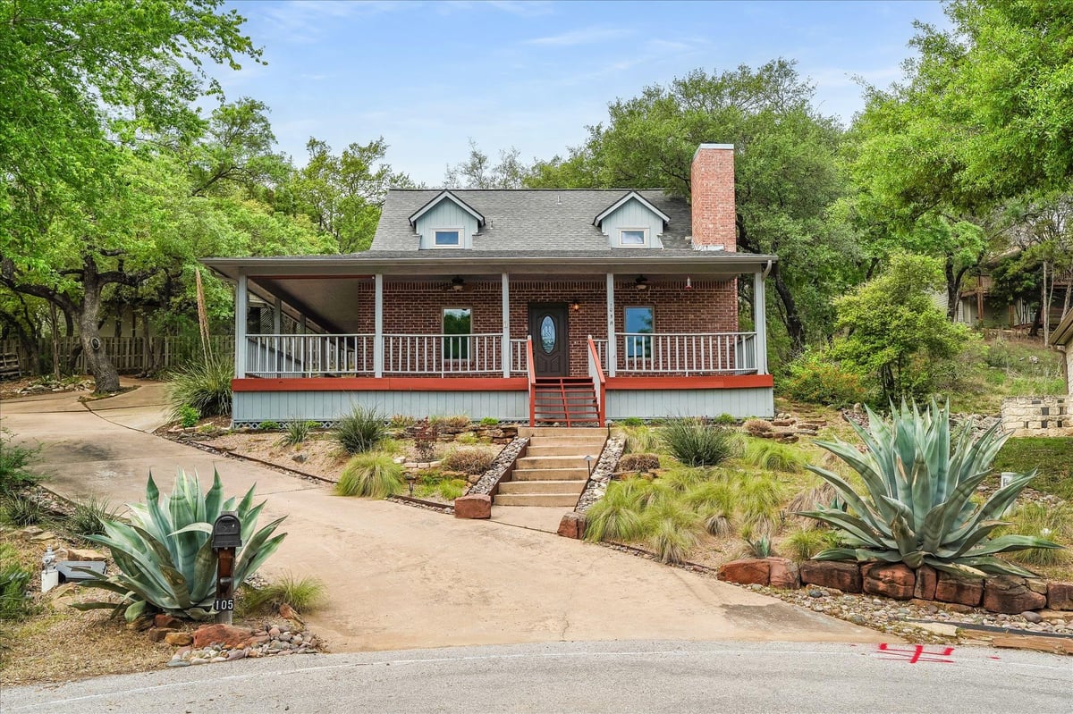 View 105 Fallbrook Ct in Lakeway Sec 27 105 Fallbrook Ct - front exterior - Luxury home in Lakeway Sec 27, Lakeway, TX