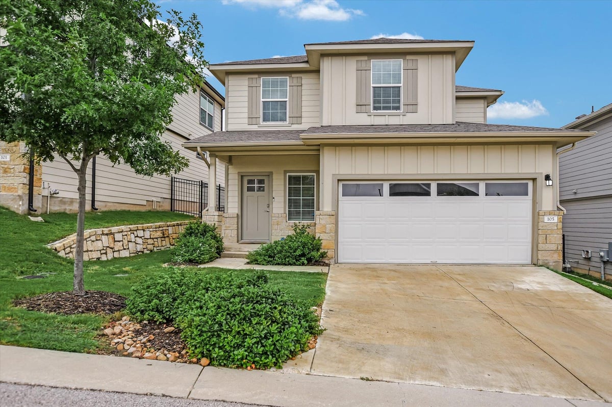 View 105 Merrick RD in RANCHO SIENNA 105 Merrick RD - front exterior - Luxury home in RANCHO SIENNA, Georgetown, TX