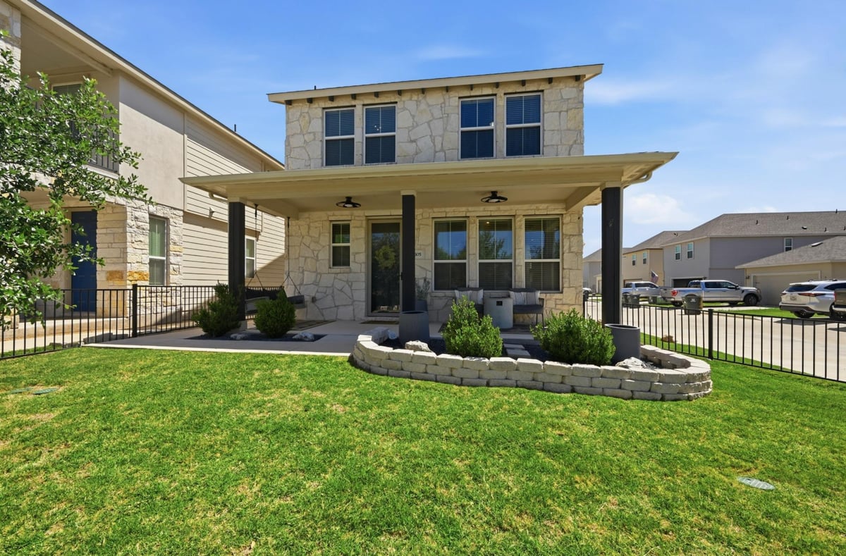 View 105 Mount Ord Ln in Big Sky Ranch Ph 1 105 Mount Ord Ln - front exterior - Luxury home in Big Sky Ranch Ph 1, Dripping Springs, TX