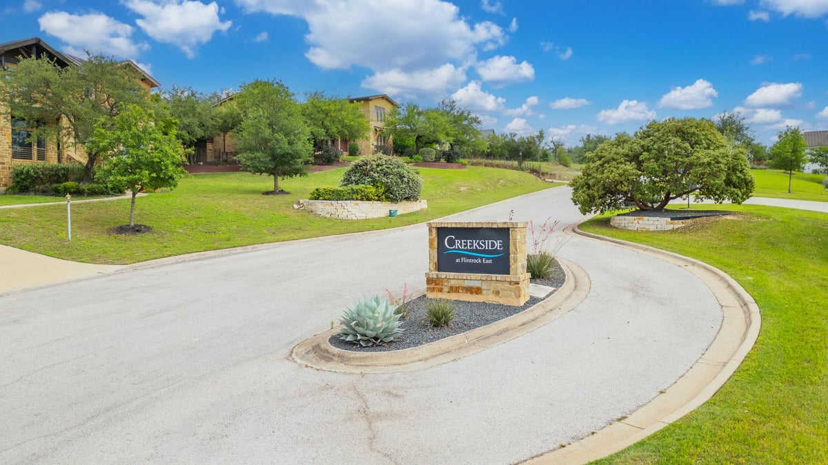 View 105 Stephanie Ln in Creekside At Flint Rock 105 Stephanie Ln - front exterior - Luxury lot in Creekside At Flint Rock, Lakeway, TX
