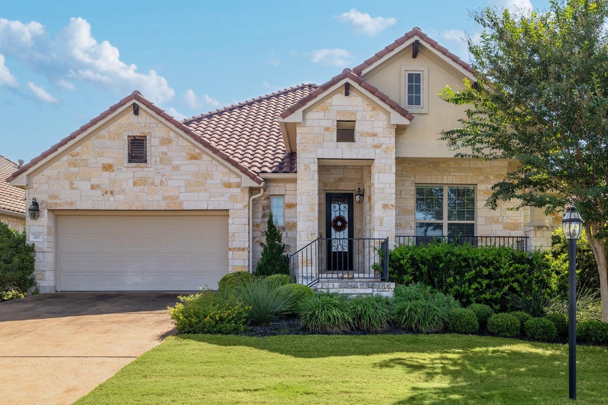 View 107 Antigua WAY in Rough Hollow Sec 2 Amd Pla 107 Antigua WAY - front exterior - Luxury home in Rough Hollow Sec 2 Amd Pla, Austin, TX