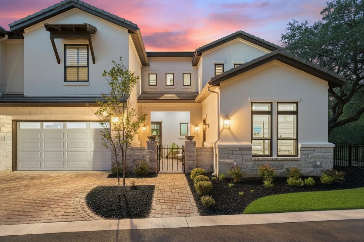 107 Cascading Waters Pl - front exterior - Luxury home in Rough Hollow- Lake Ridge, Lakeway, TX
