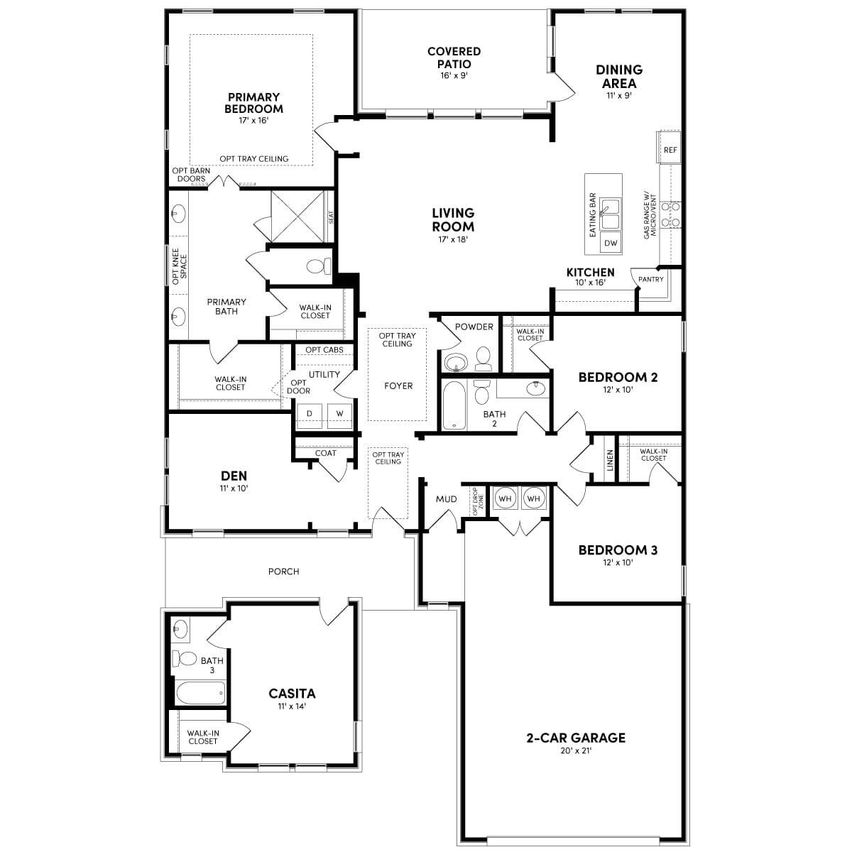 Living area at 107 Yellowcress Ln - 4 bed 3 bath home