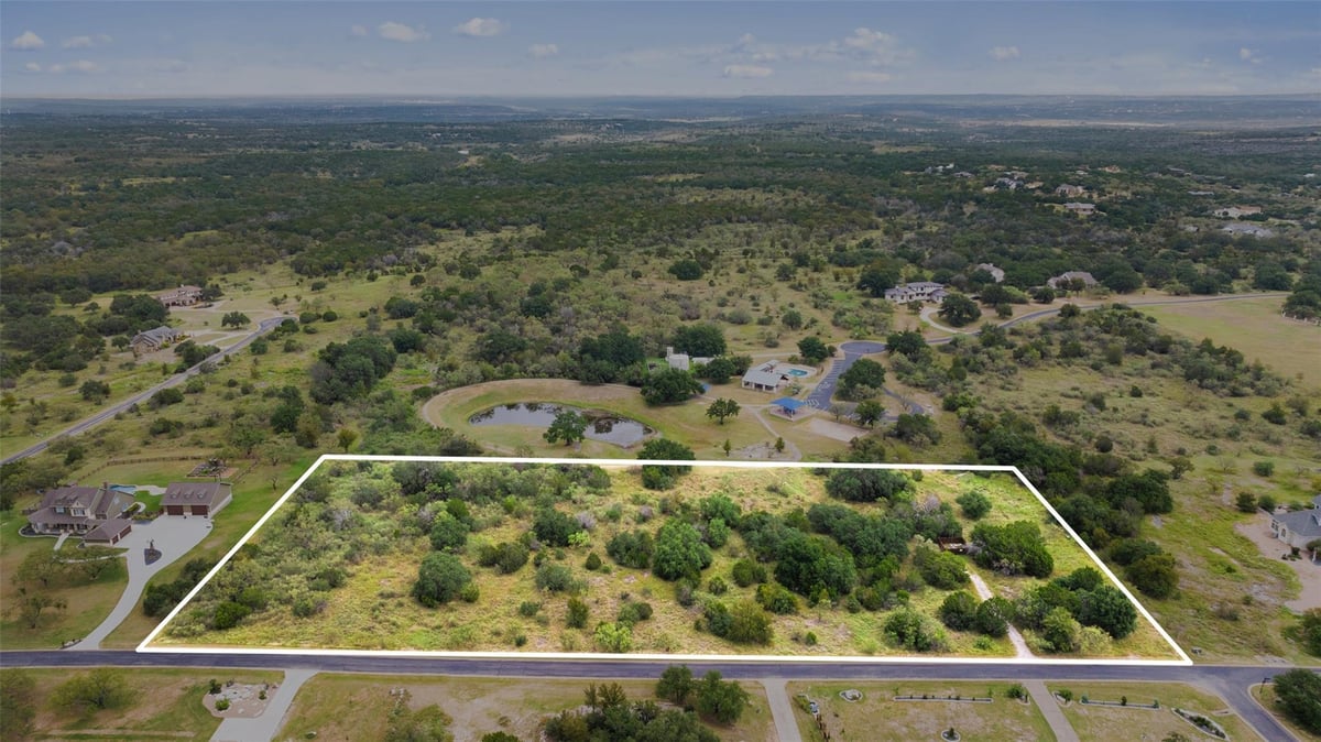 View 108 Cross Trl in Double Horn 108 Cross Trl - front exterior - Luxury lot in Double Horn, Spicewood, TX