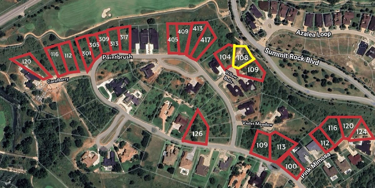 108 Yellow Bells Blvd - front exterior - Luxury lot in Summit Rock, Horseshoe Bay, TX