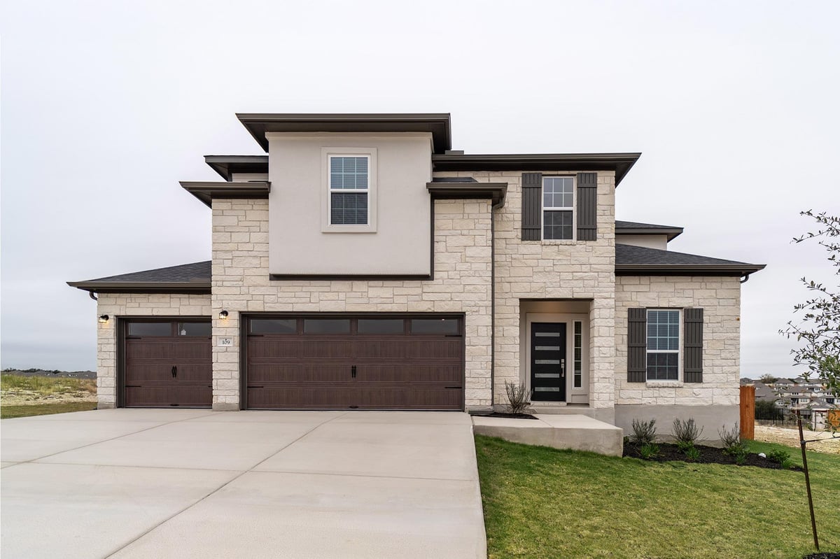 View 109 Joy Ln in Lariat 109 Joy Ln - front exterior - Luxury home in Lariat, Liberty Hill, TX