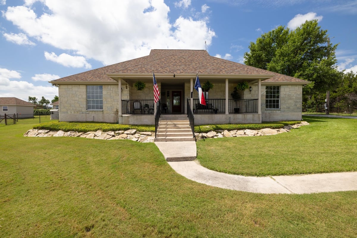 View 109 Little Gabriel River DR in High River Ranch 109 Little Gabriel River DR - front exterior - Luxury home in High River Ranch, Liberty Hill, TX