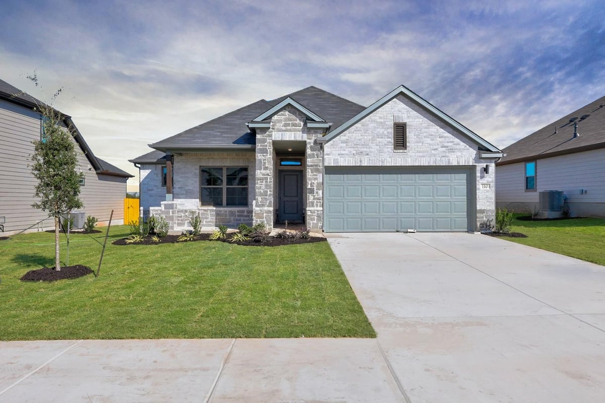 View 110 Divisadero Dr in Prairie Winds 110 Divisadero Dr - front exterior - Luxury home in Prairie Winds, Hutto, TX