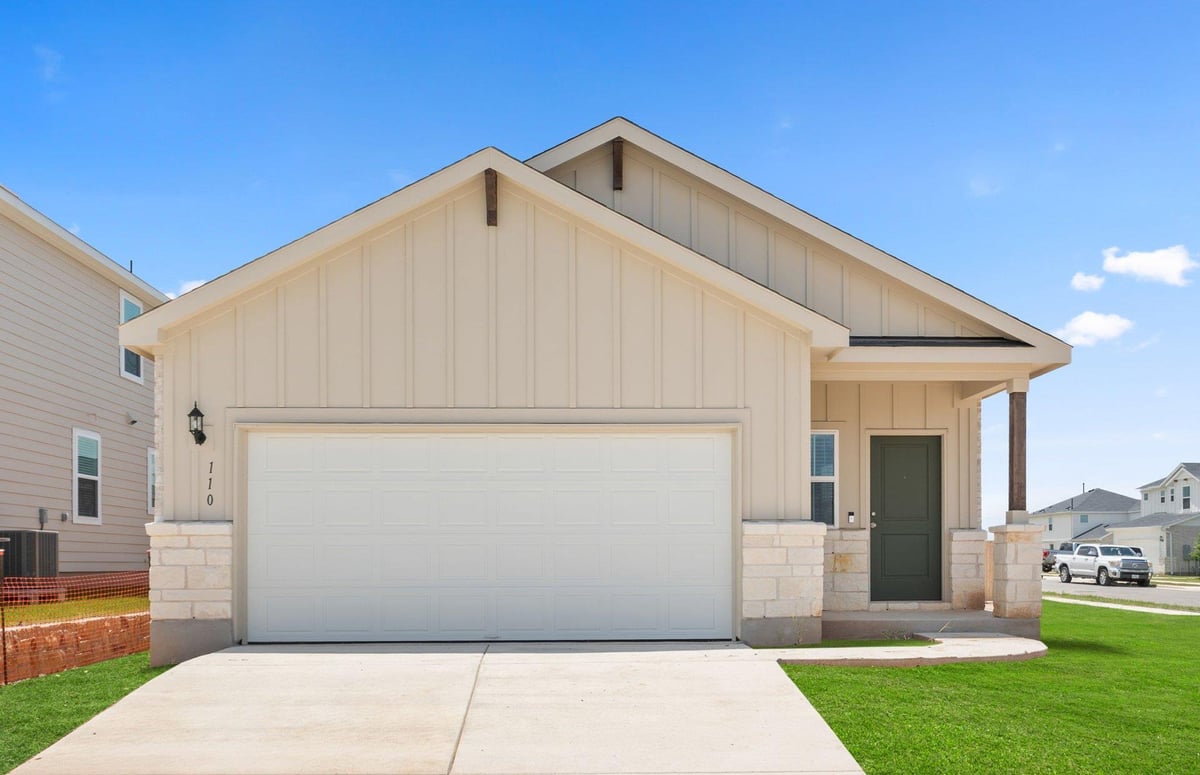 View 110 Golden Bell WAY in Sunfield 110 Golden Bell WAY - front exterior - Luxury home in Sunfield, Buda, TX