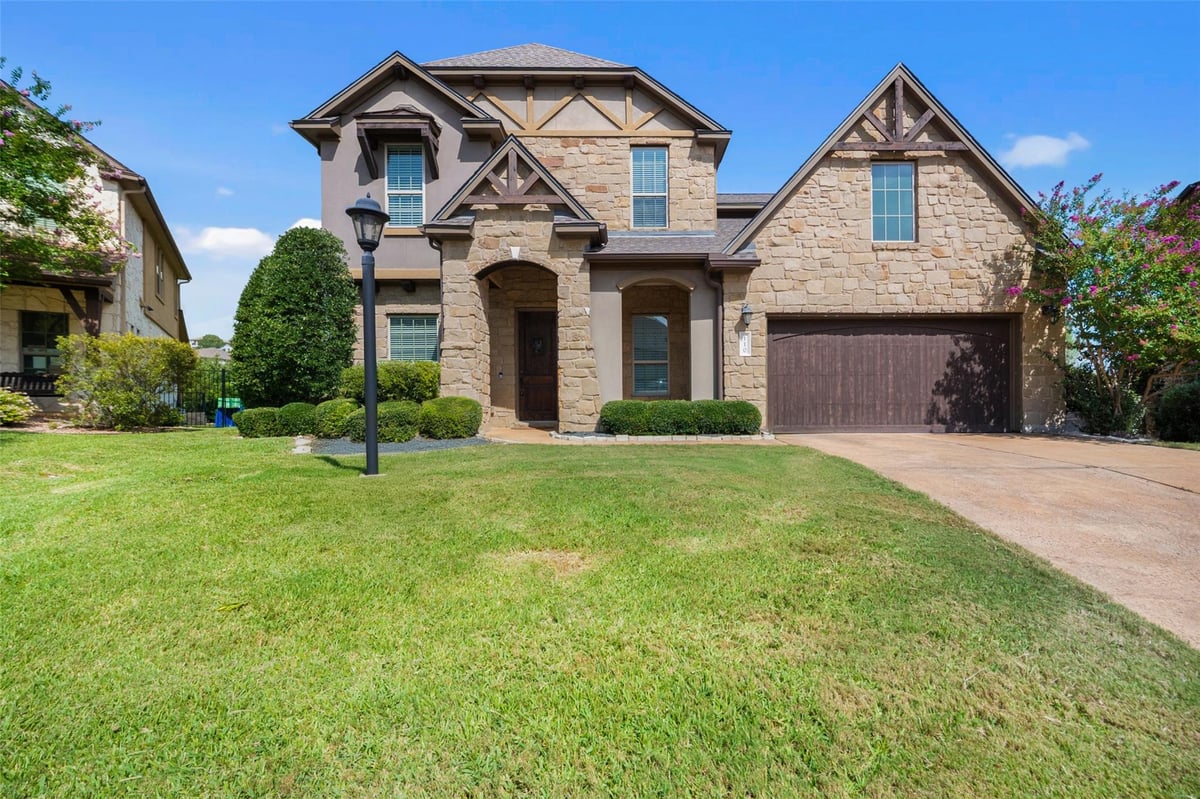 View 110 Waverly Spire Ct in Rough Hollow 110 Waverly Spire Ct - front exterior - Luxury home in Rough Hollow, Austin, TX