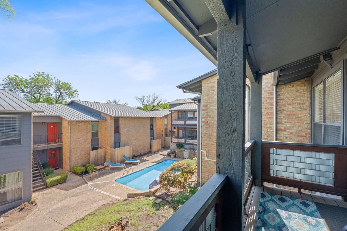 Primary bedroom at 1101 Hollow Creek Dr Unit #2203 - 2 bed 1 bath home