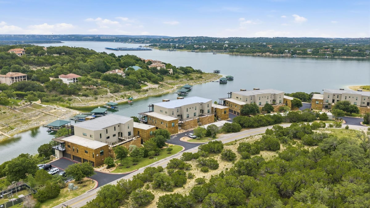View 1101 Ivean Pearson RD Unit #B204 in Waterstone Condos 1101 Ivean Pearson RD Unit #B204 - front exterior - Luxury home in Waterstone Condos, Lago Vista, TX