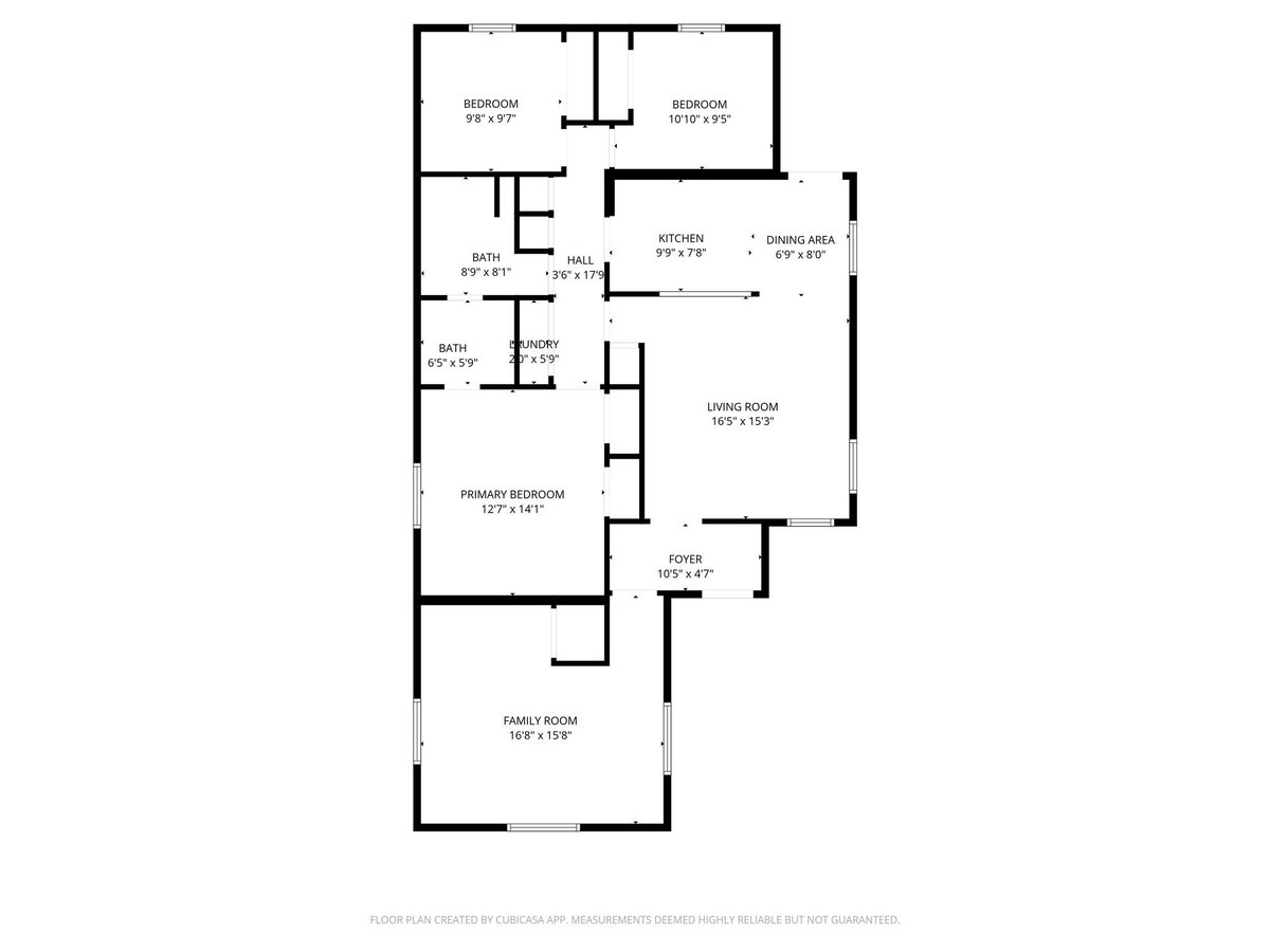 Living area at 1108  Marlton St - 3 bed 1 bath home
