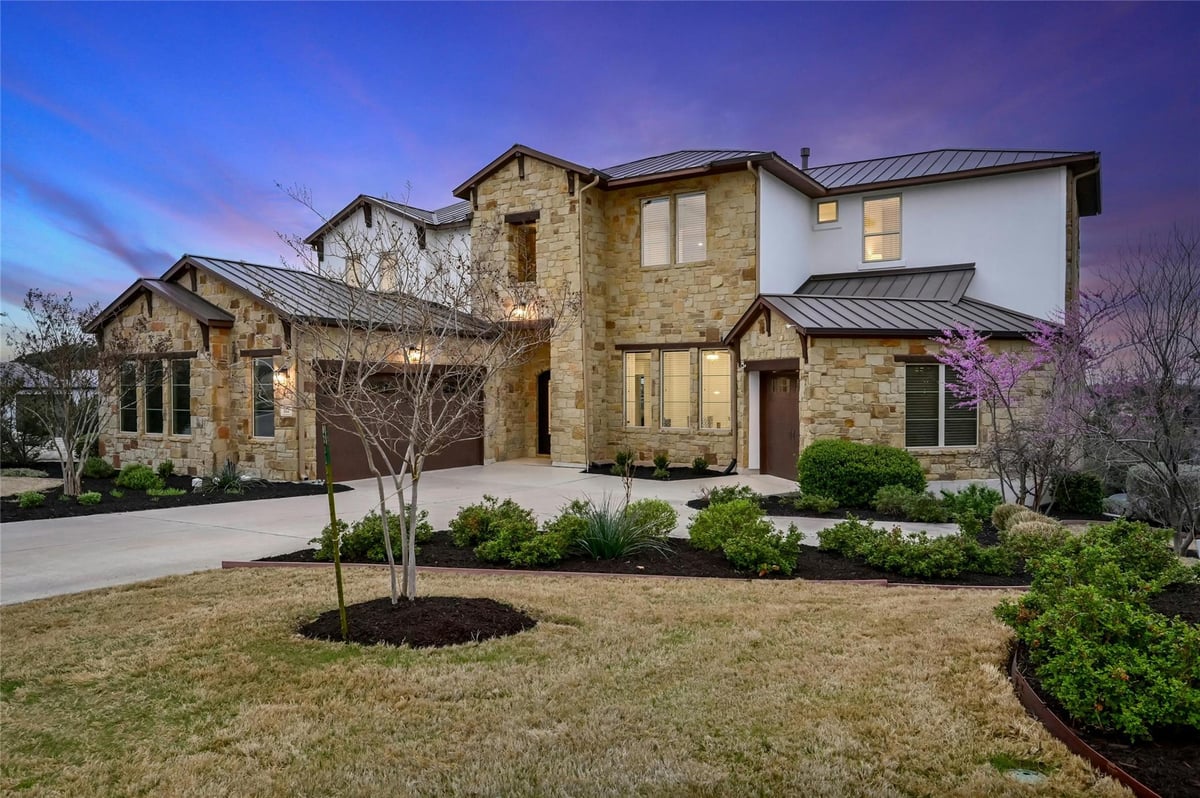 View 1112 Crestone Stream DR in Serene Hills 1112 Crestone Stream DR - front exterior - Luxury home in Serene Hills, Austin, TX
