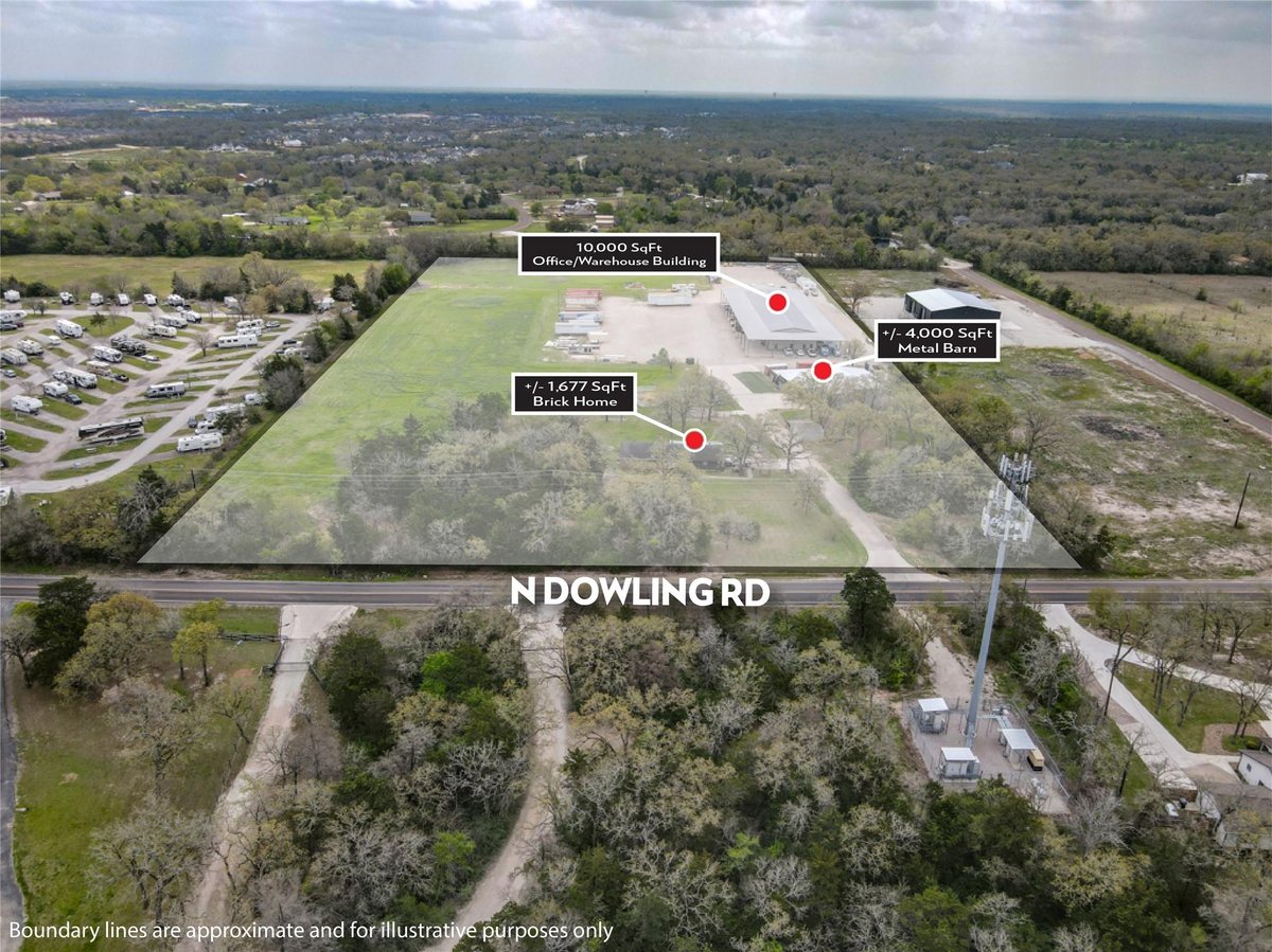 View 11184 Dan Williams Ln in NA 11184 Dan Williams Ln - aerial view with 11184 Dan Williams Ln in College Station - Luxury lot in NA, College Station, TX