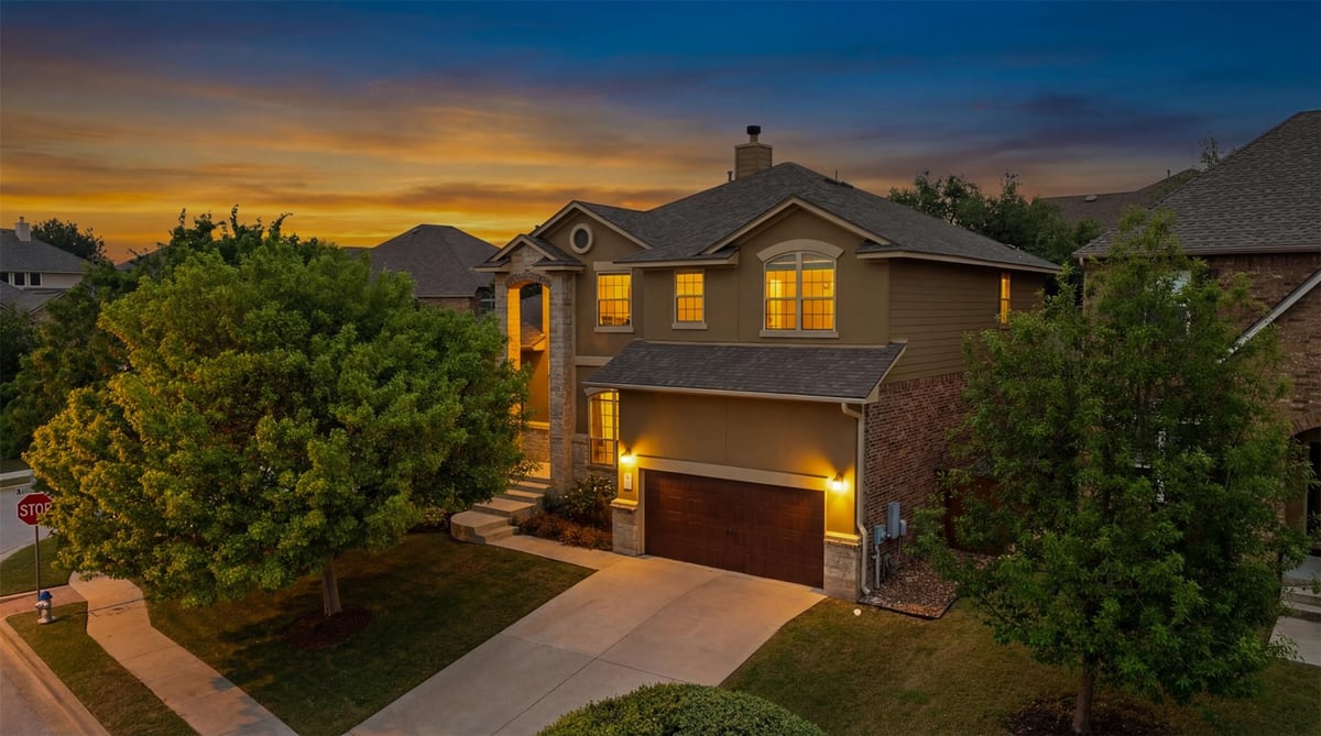 View 112 Bastrop Dr in Parkside at Mayfield Ranch 112 Bastrop Dr - property photo 1 - Luxury home in Parkside at Mayfield Ranch, Georgetown, TX