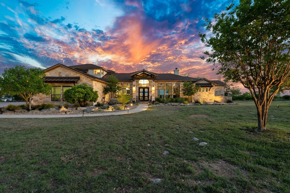 View 112 Big Sky in Eagles Nest 112 Big Sky - front exterior - Luxury home in Eagles Nest, Burnet, TX
