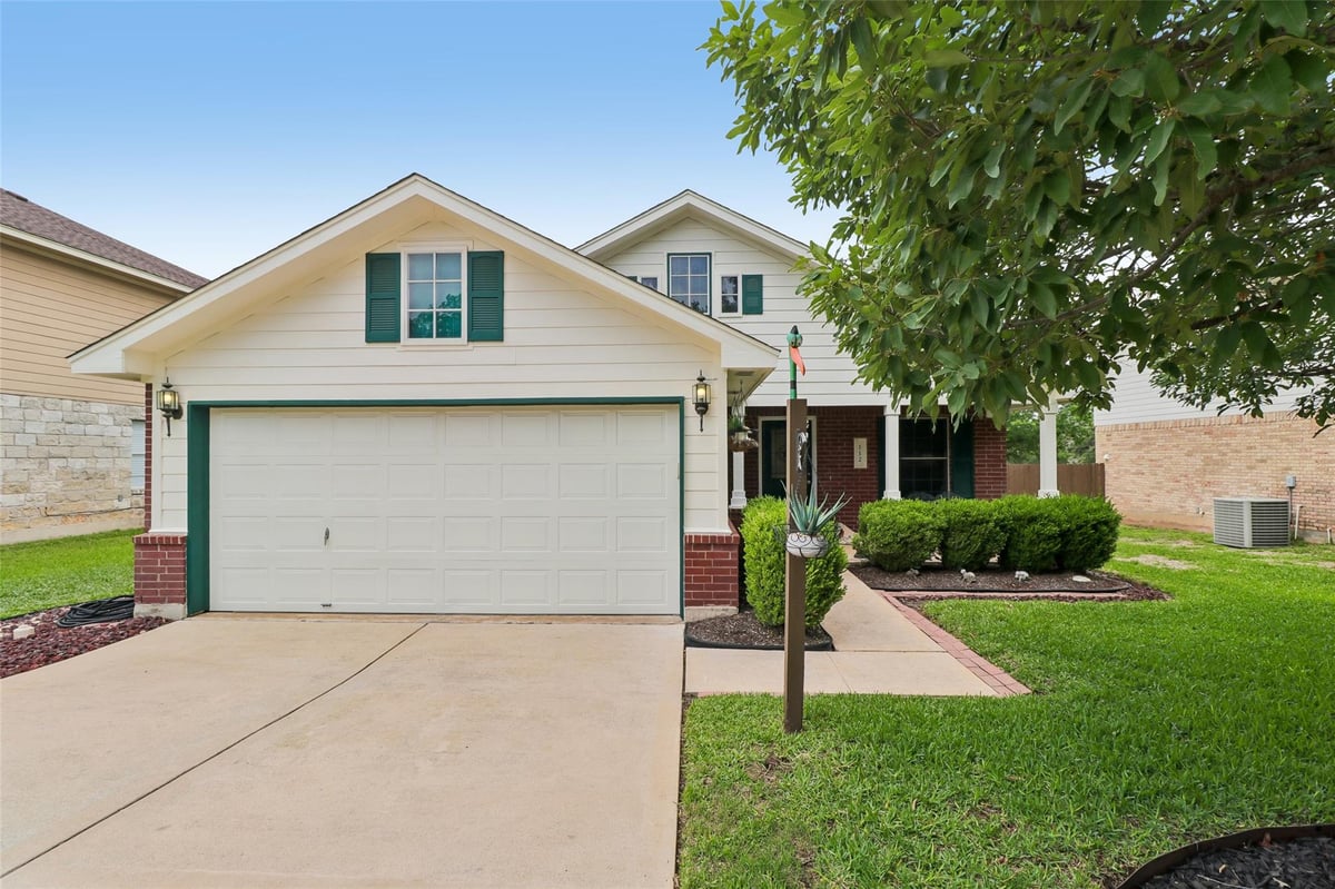 View 112 Kalis Cv in Creekside Park 112 Kalis Cv - front exterior - Luxury home in Creekside Park, Buda, TX