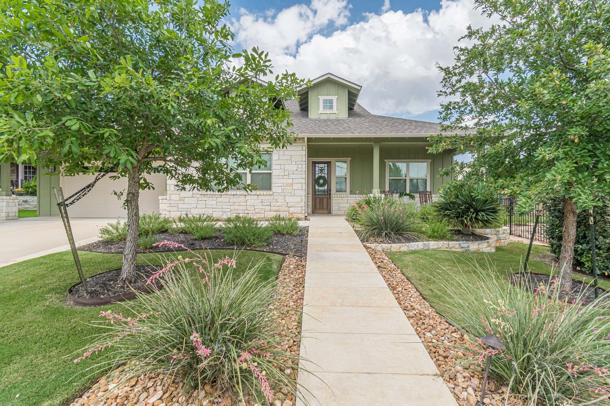 View 112 Laughing Pear DR in Kissing Tree 112 Laughing Pear DR - front exterior - Luxury home in Kissing Tree, San Marcos, TX