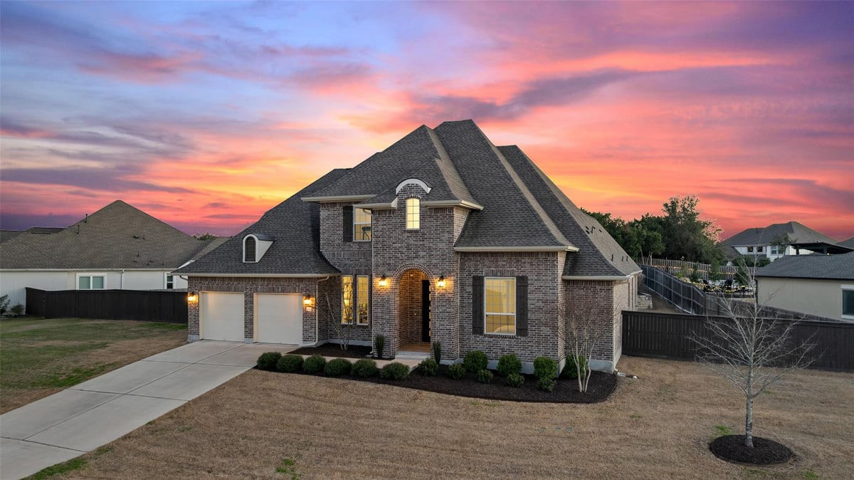 View 11258 Mesa Verde Dr in Belterra 11258 Mesa Verde Dr - front exterior - Luxury home in Belterra, Austin, TX