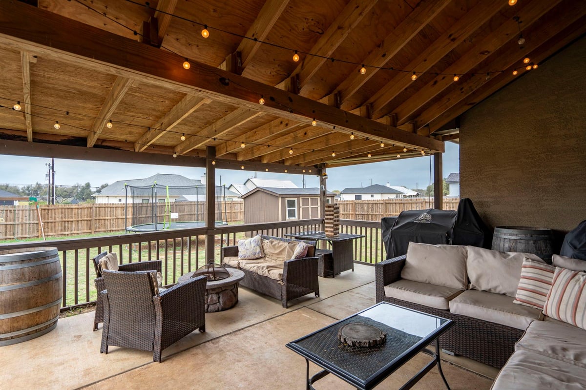 View 113 Antonio Perez in Rockin J Ranch 113 Antonio Perez - front exterior - Luxury home in Rockin J Ranch, Blanco, TX