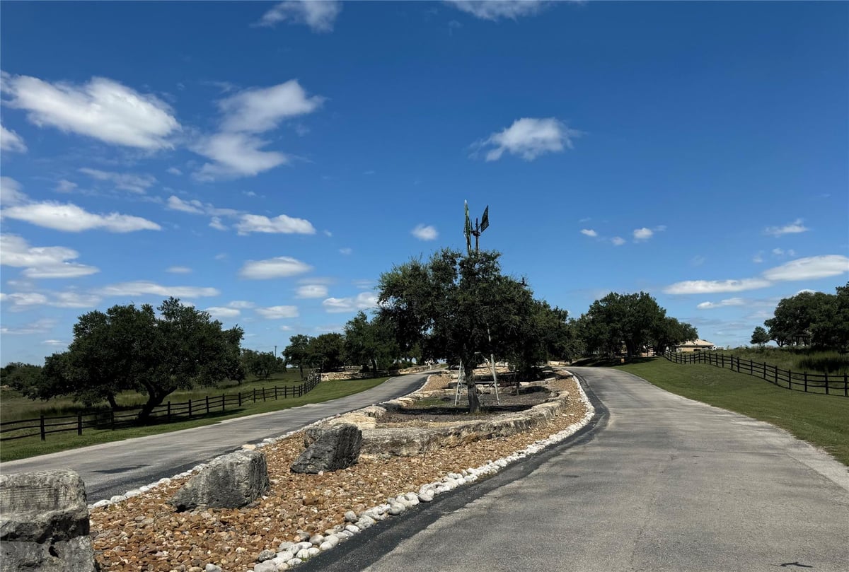 View 113 N John Bird St in Rockin J Ranch 113 N John Bird St - front exterior - Luxury lot in Rockin J Ranch, Blanco, TX