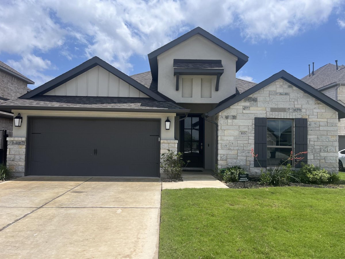 View 113 Ray CT in Santa Rita Ranch 113 Ray CT - front exterior - Luxury home in Santa Rita Ranch, Liberty Hill, TX