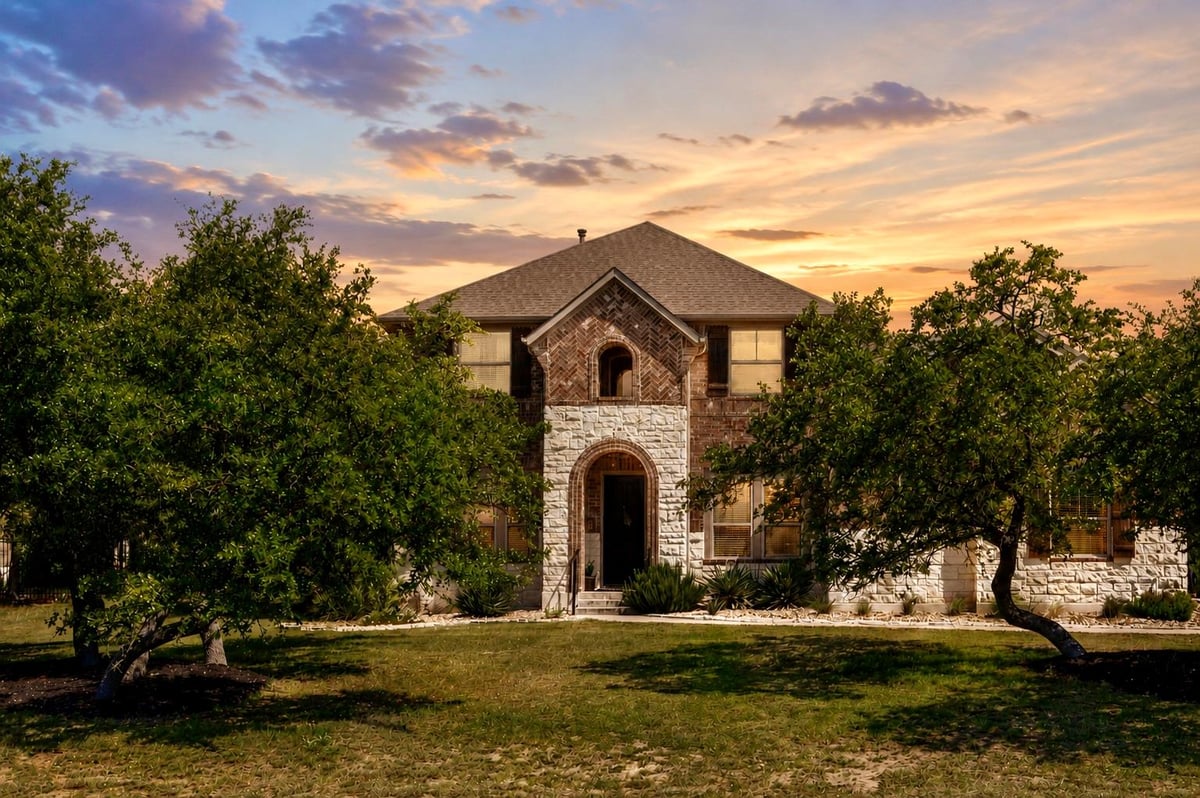 View 1135 Blue Ridge Dr. in Butler Ranch Estates 1135 Blue Ridge Dr. - front exterior - Luxury home in Butler Ranch Estates, Dripping Springs, TX