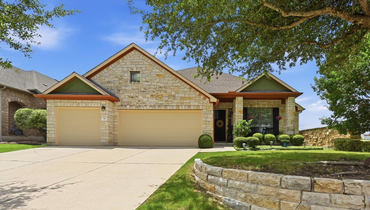 View 114 Drury LN in Belterra Ph 5 Sec 10 114 Drury LN - front exterior - Luxury home in Belterra Ph 5 Sec 10, Austin, TX