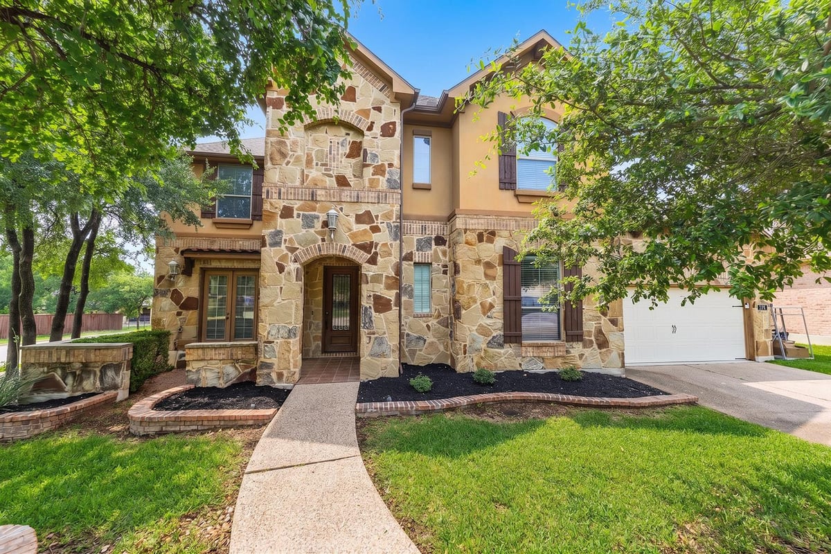 View 114 Saddle Ridge DR in The Ranch at Brushy Creek 114 Saddle Ridge DR - front exterior - Luxury home in The Ranch at Brushy Creek, Cedar Park, TX
