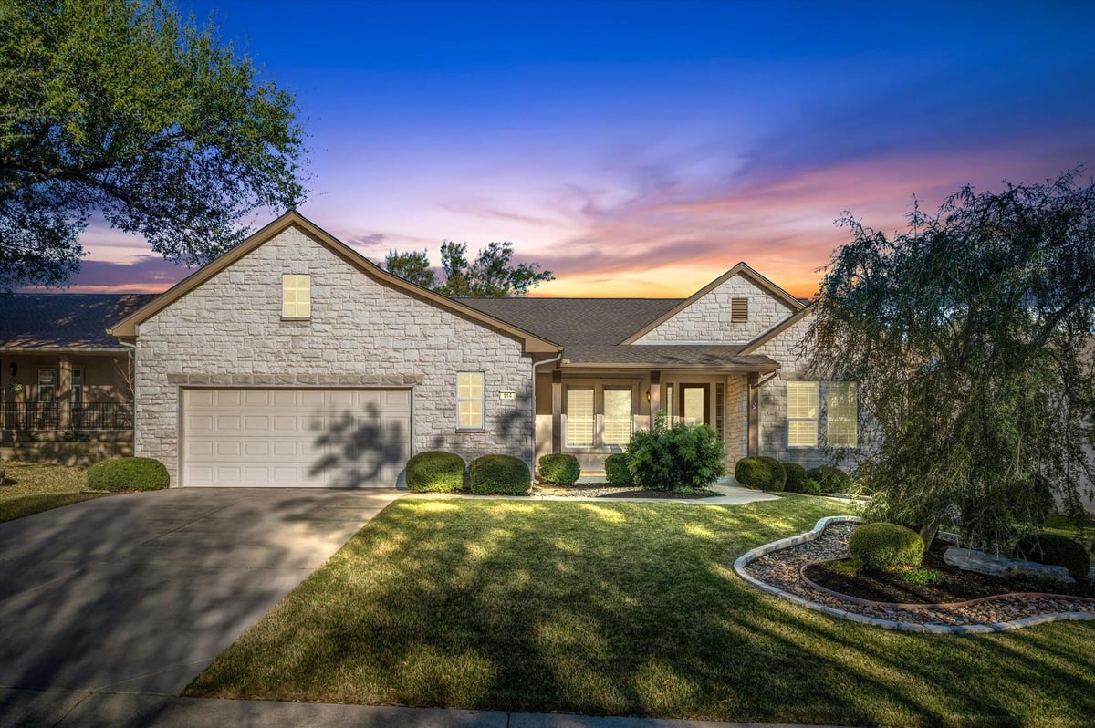 View 114 Whippoorwill Way in Sun City Georgetown Neighborhood 12A Ph 02 Pu 114 Whippoorwill Way - front exterior - Luxury home in Sun City Georgetown Neighborhood 12A Ph 02 Pu, Georgetown, TX
