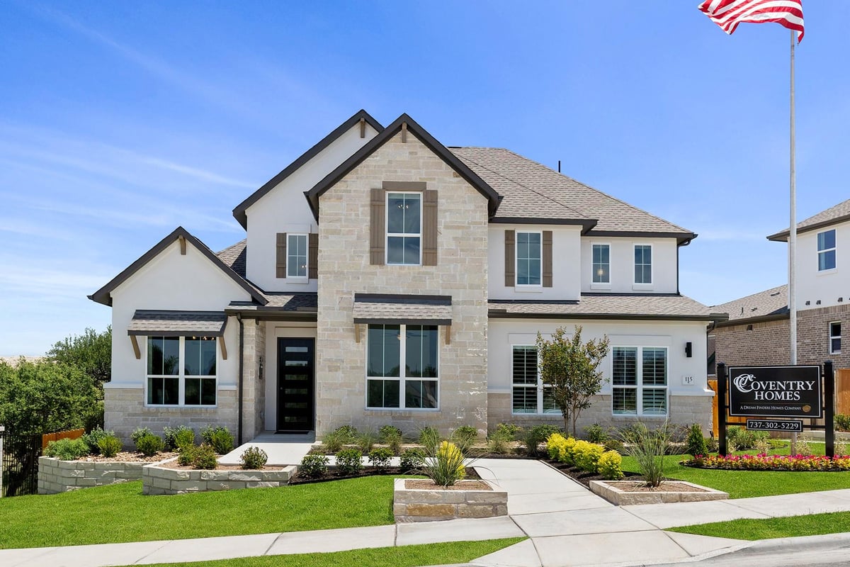View 115 McMillian Dr in Lariat 115 McMillian Dr - front exterior - Luxury home in Lariat, Liberty Hill, TX