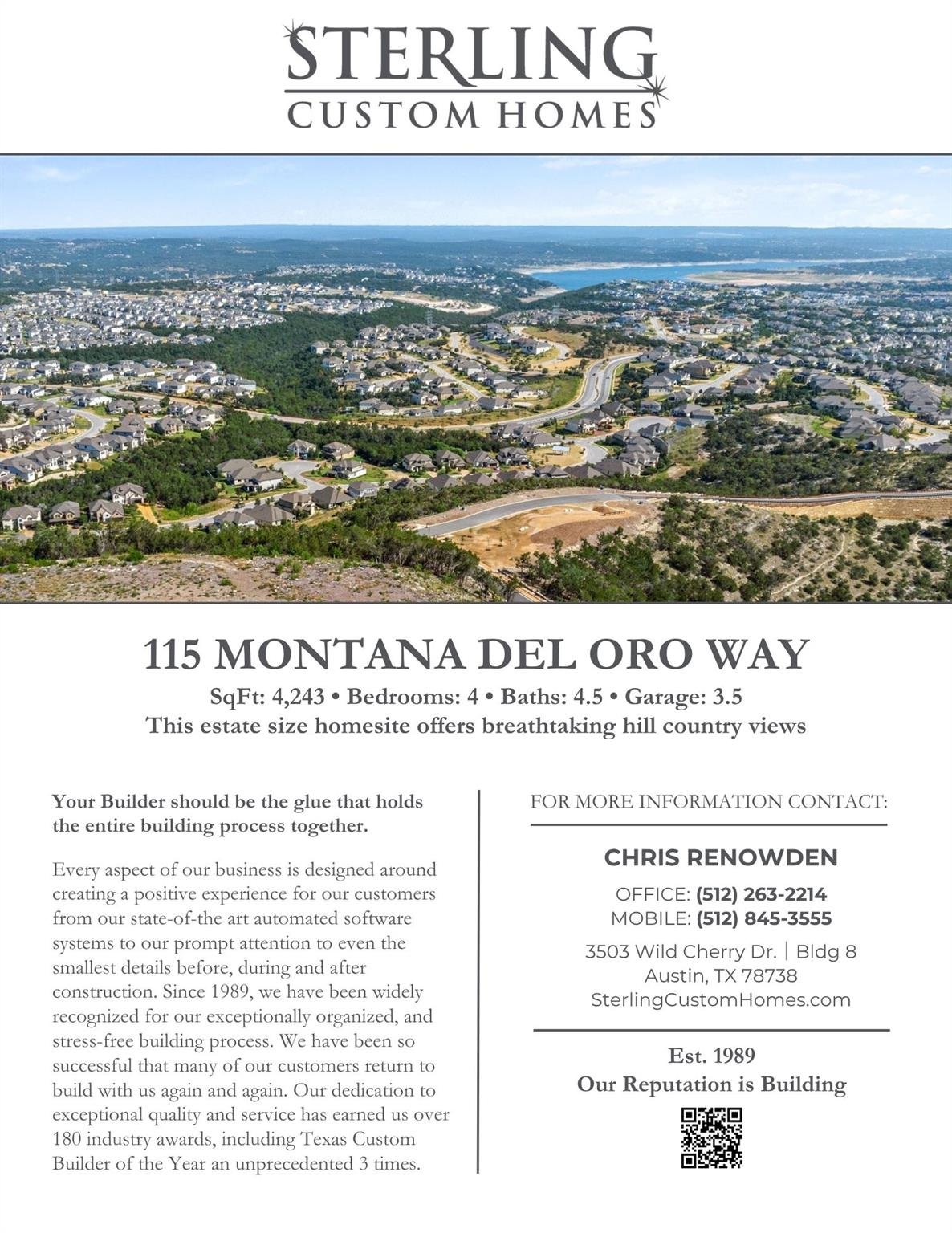 View 115 Montana Del Oro WAY in Rough Hollow - Hacienda Heights 115 Montana Del Oro WAY - front exterior - Luxury lot in Rough Hollow - Hacienda Heights, Lakeway, TX