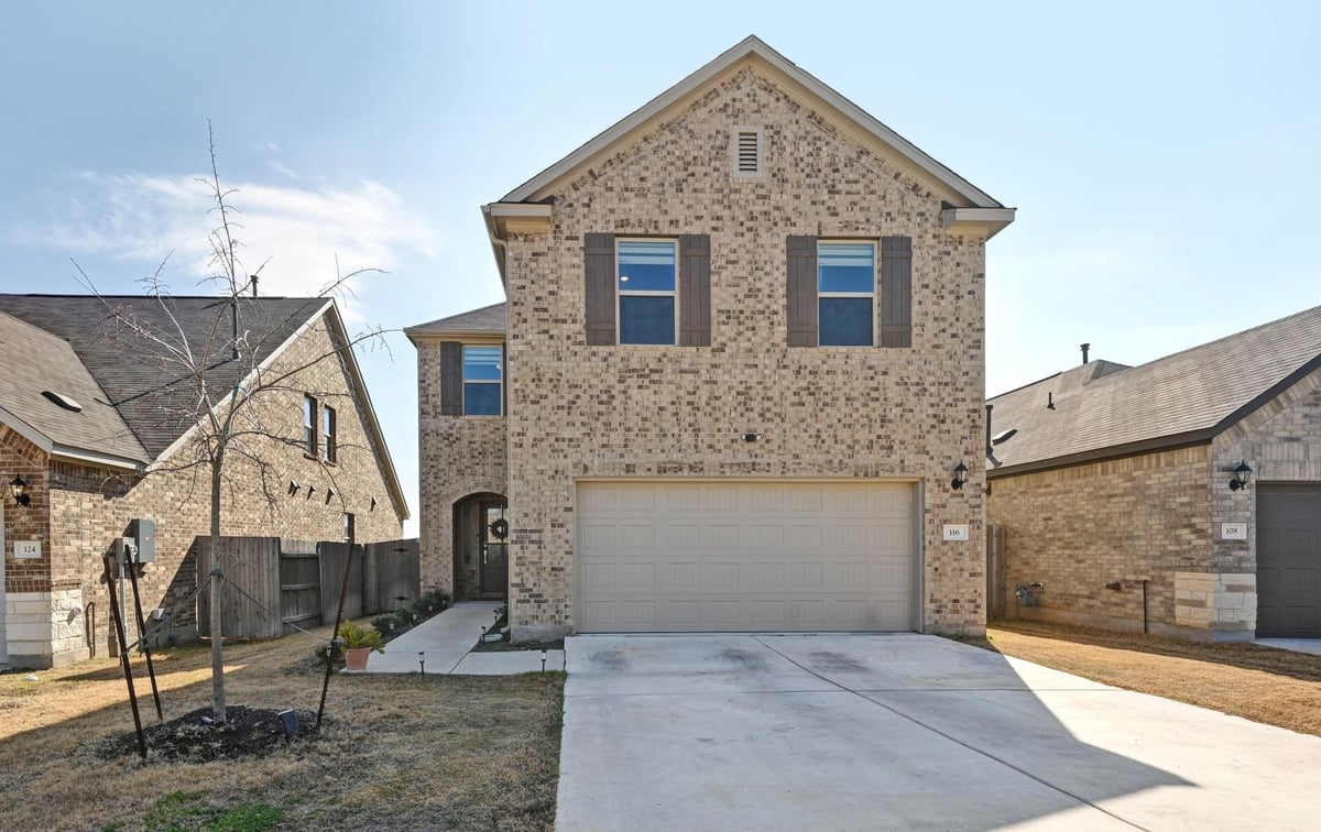 View 116 Small Seed Dr in Sunfield 40's 116 Small Seed Dr - front exterior - Luxury home in Sunfield 40's, Buda, TX